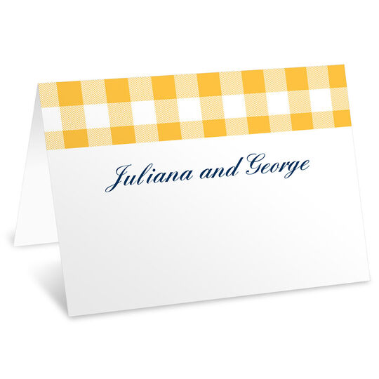 Gingham Folded Place Cards